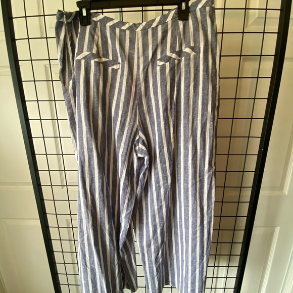 NWOT women’s chambray striped wide leg crop - Picture 4 of 6
